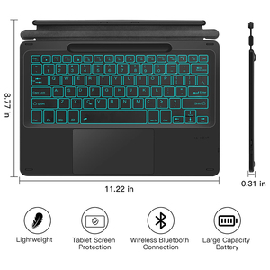 Clavier rétroéclairé rechargeable 7RGB de vente chaude pour <span class=keywords><strong>Microsoft</strong></span> <span class=keywords><strong>Surface</strong></span> Pro 8 9 10 11 clavier sans fil détachable - Product Image 6