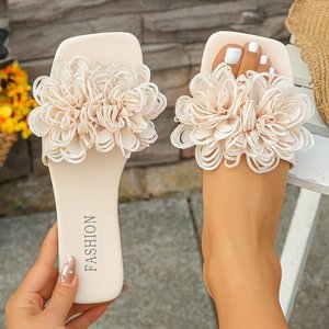 Sandalias de Comercio Exterior Transfronterizo para Mujer, Estilo Nuevo de Verano 2025, Sandalias Planas Casuales de Playa con Flores a la Moda para Mujer - Product Image 1