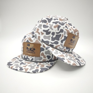 Casquettes de baseball ajustables en coton camouflage avec logo personnalisé, 5 panneaux, brodées, style Richardson 256, sans cordon - Product Image 1