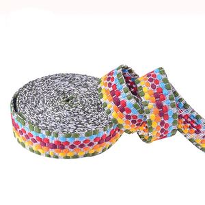 Correa de hombro de tela trenzada de algodón grueso de colores en stock, cinta de jacquard de 25 mm, 25 yardas/rollo - Product Image 3