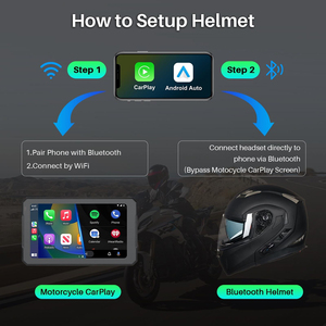 Navigateur GPS portable pour moto 7 pouces, Carplay/Android <span class=keywords><strong>Auto</strong></span>, étanche IP67, OEM/ODM/personnalisation, cartes mondiales - Product Image 4