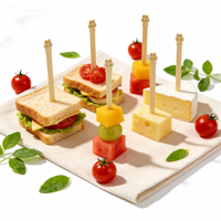 Bâtonnets de crème glacée jetables en bambou avec tête de lapin, 4,5 pouces, en vrac, en fibre de bambou naturelle, pour gâteaux en bouchées