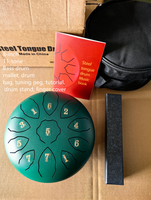 8 Inch Titanium Alloy Single Layer Steel Tongue Drum 11 Notes Mallet Finger Picks Percussion Meditation Yoga Non-Slip