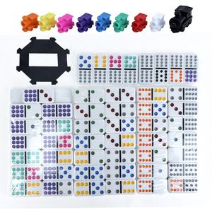 Juego de mesa de dominó con caja de hojalata, juego de mesa con logotipo personalizado, tren doble de dominó, color blanco, 12 colores, venta al por mayor - Product Image 5