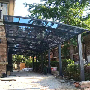 Nouveau style de carport en aluminium gris sur mesure en polycarbonate pour l'extérieur, résistant au vent fort, pour <span class=keywords><strong>2</strong></span> <span class=keywords><strong>voitures</strong></span> - Product Image 3