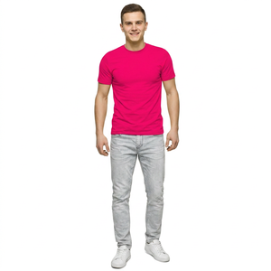 Camiseta de Manga Larga con Cuello Redondo para Hombre, 100% Algodón, Transpirable, Ecológica, con Estampado Personalizado, Color Sólido, Servicio OEM al por Mayor - Product Image 1