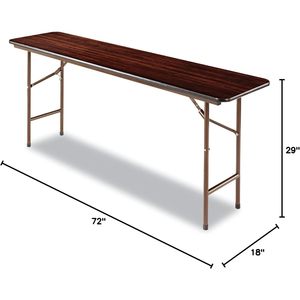 Alera FT727218MY Juego de Mesa Plegable de Madera Rectangular de 72w x 18d x 29h en Color Nogal, Ensamblado y Extensible para Comedor o Bar en Casa - Product Image 5