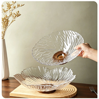 Plateau à fruits en verre multifonctionnel avec plateau de drainage pour la cuisine, le salon, le bureau à domicile, présentoir à bonbons, plat de service