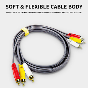 Câble d'interconnexion audio stéréo 2RCA mâle vers 2RCA mâle, double tête Lotus, bornes plaquées or/nickel, blindé pour amplificateur TV - Product Image 5