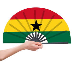 Abanicos Plegables de Bambú con la Bandera de Ghana al por Mayor, Abanico de Mano para Carnaval, Boda, Festival, Fiesta, Agencia de Viajes - Product Image 4