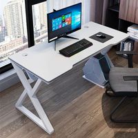 Escritorio de Computadora Moderno en Forma de L de Madera con Estructura de Acero para Oficina en Casa y Estudio