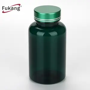 Petits flacons de pilules en plastique biodégradables 250Ml, bouteille à médicaments en plastique vert, emballage de vitamines, bouteille en plastique