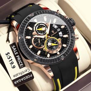 POEDAGAR 686 Charm Silicone Band Man Quartz <b>Watch</b> Waterproof Luminous Hands Date Display <b>Watches</b> for Men Gifts Reloj Para Hombre - Product Image 3