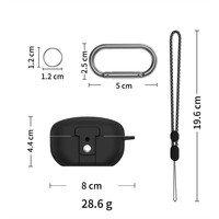Casque Bluetooth étui de protection en silicone étui souple modèle d'interrupteur à boucle cloutée en métal avec crochet pour WF-1000XM5 Sony