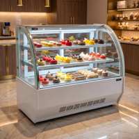Vitrine Réfrigérée de Qualité Supérieure pour Gâteaux, avec Porte Coulissante en Verre Courbé, Double Vitrage, pour Boulangerie et Pâtisserie