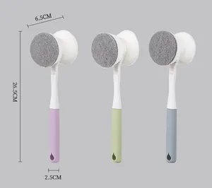 Eco-Friendly Long Kitchen Dish Brush PP Material Soap Dispensing Brushes For Home Cleaning Hand-Designed Sponge Style