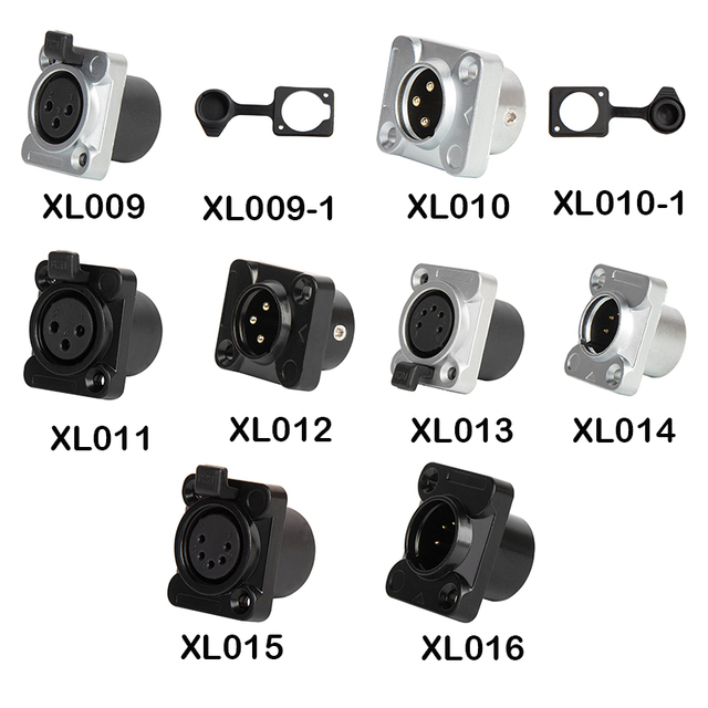Yinyu XL009 Audio XLR Male Female Jack 3 Pin 5 Pin Panel Mount D Series for Patchbay Rack Panel Installation