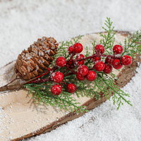 Matériel de décoration de noël, 50 pièces, picots de fleurs avec paillettes, mousse artificielle, pour noël