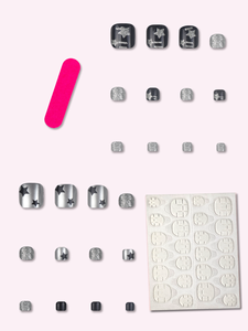 24 pièces <span class=keywords><strong>blanc</strong></span> doux Cool Flash Star Design Nail Art <span class=keywords><strong>faux</strong></span> ongles pièces <span class=keywords><strong>pied</strong></span> armure inspiré par Ins vent pour fille chaude - Product Image 5