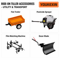 Remorque universelle YKX pour motoculteur, chariot de transport robuste pour mini-tracteur, idéal pour la ferme et le verger