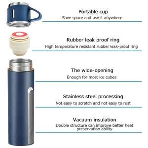 Best verkochte producten 2026 BPA-vrije thermosfles voor warm en koud water, cadeauset met 2 extra bekers voor mannen - Product Image 3