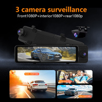 Monitor Mobil 11 Inci 1080p dengan Kamera Belakang 1080p, Carplay Mirror & Android Auto, Dash Cam Depan dan Belakang