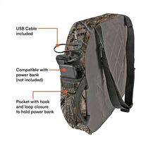 Coussin chauffant portable camouflage Mydays pour l'extérieur avec ceinture de maintien et poignées pour la chasse, la randonnée, le camping et la pêche sur glace