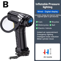 Compresseur d'air portable sans fil rechargeable pour pneus de voiture DC12V ABS avec affichage numérique LCD et moniteur de pression des pneus pour voiture