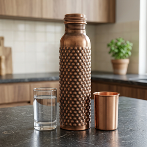 กระติกน้ำทองแดงลายจุด ดีไซน์ทันสมัย พกพาสะดวก - Product Image 3