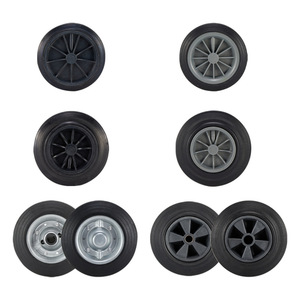 Rueda para contenedor de basura de exterior, de goma PU engrosada de 8 pulgadas, para piezas de repuesto de 100, 120 y 240 L - Product Image 5