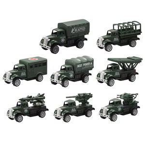 4PCS 1/64 스케일 시뮬레이션 장난감 군사 트럭 다이 캐스트 - Product Image 3