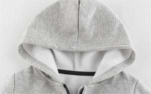 Sudadera con capucha y cremallera de algodón de terciopelo con logotipo personalizado al por mayor boutique abrigo de estilo de invierno de Color sólido para niños con dibujos animados - Product Image 2