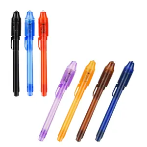 Fantasia promocional Gift Pen plástico Led UV Light com tinta invisível marcador canetas esferográficas