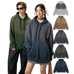 Sudadera Extra Grande Personalizada de 370 g/m², Estilo Vintage Americano, de Lana Gruesa, con Degradado Circular y Lavado Ácido - Product Image 1