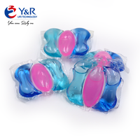 Capsules de lessive sans phosphate super concentrées 4 en 1, fonction lavage, protection des couleurs, adoucissant, parfum intense, OEM Doypack 50 pièces