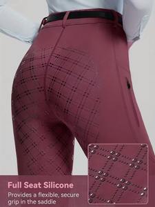 로고 새로운 겨울 여성용 승마 바지 전체 좌석 승마 바지 승마 스타킹 포켓 실리콘 Jodhpurs 승마 바지 - Product Image 2