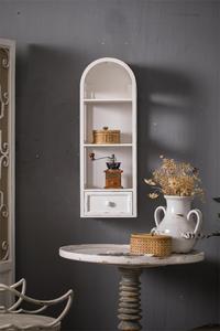 Estantería <span class=keywords><strong>flotante</strong></span> de arco de madera montada en la pared hecha a mano, estantería rústica de madera para colgar en la pared, organizador de libros, estantería <span class=keywords><strong>con</strong></span> cajón - Product Image 5