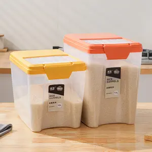 Boîte de stockage de céréales sèches 13L Bacs de stockage de céréales multifonctions Récipient de stockage de riz en plastique