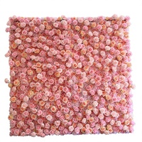 Bouquet de roses artificielles carrées roses BBGS, décoration murale florale en soie moderne faite à la main et durable pour mariage, événement, photomaton