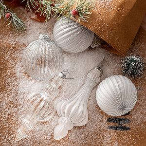 Boule de Noël en verre transparent 8/16cm suspendue pour <span class=keywords><strong>Navida</strong></span> brillant pendentif de Noël nouvel an Decora - Product Image 4