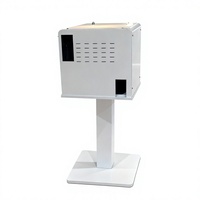 Photobooth portable en métal blanc avec housse pour imprimante photo, compatible appareil photo, idéal pour mariages et fêtes