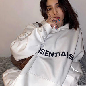 Sudaderas Essentials 100% Algodón FOG, Tejido Grueso, Color Liso, Tejido de Punto, Manga Larga, Talla Grande, Transpirable, Blanco Liso - Product Image 1