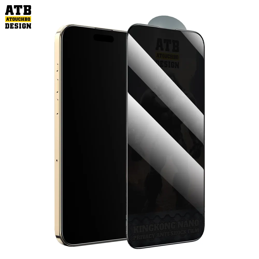 ATB for iPhone 15 Pro Max2.5Dプライバシーナノガラス高透明卸売iPhone15Plusスクリーンプロテクター