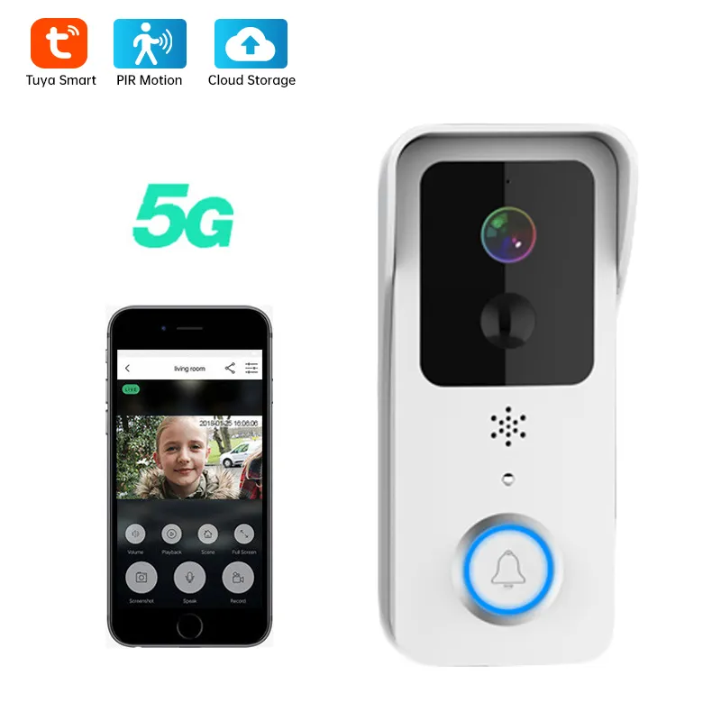 5G дверной звонок, беспроводная камера, дверной звонок 1080P, уличный Wi-Fi дверной звонок с видео