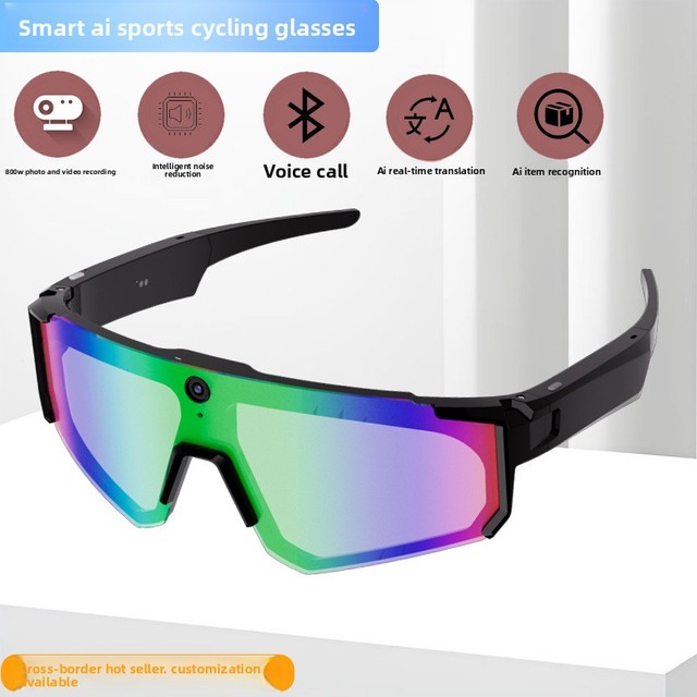 AI Smart Glasses V06 Sports Photography Cycling Music Interaction Prescription Lenses Compatible for WiFi Transmission