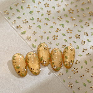 Calcomanías de Uñas con Diseño de <span class=keywords><strong>Flor</strong></span> de Cinco Pétalos 5D, Pequeñas Flores Doradas, Decoración de <span class=keywords><strong>Manicura</strong></span> DIY, Pegatinas para Uñas - Product Image 6
