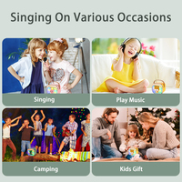 Máquina de Karaoke Infantil P12 con Doble Micrófono Inalámbrico y Luces RGB