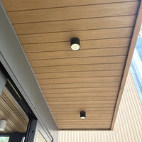 Plafond en WPC extrudé, panneaux décoratifs modernes imperméables pour l'extérieur, revêtement extérieur durable pour usage commercial