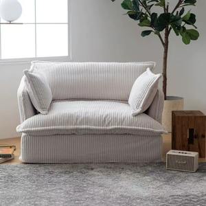 Canapé sectionnel simple amovible en tissu velours côtelé de style crème simple et lavable pour salon balcon hôtel hôtes célèbres - Product Image 4