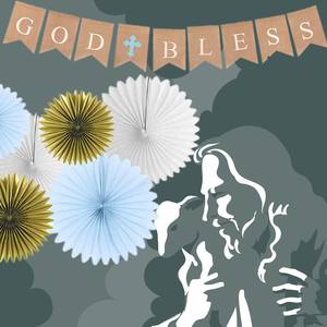 <strong>Christening</strong> <strong>Decorations</strong> God Bless Baptism Banner First Communion Party Baby Baptism <strong>Decorations</strong> for <strong>Boys</strong> - Product Image 1